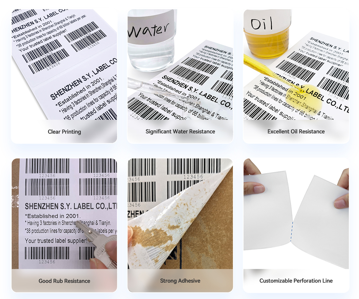 Our thermal label products have clear prints