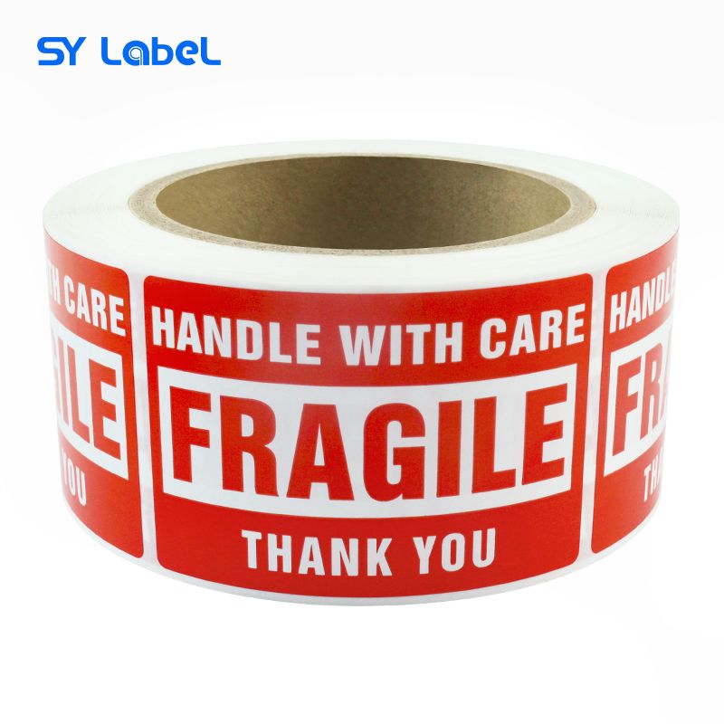 Warning Sticker Fragile Label 2" x 3" Handle with Care Thank You