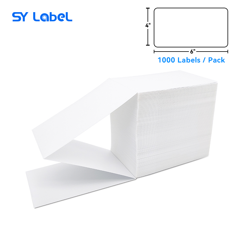 Zebra Compatible Label 4" x 6" x 1000pcs fanfold