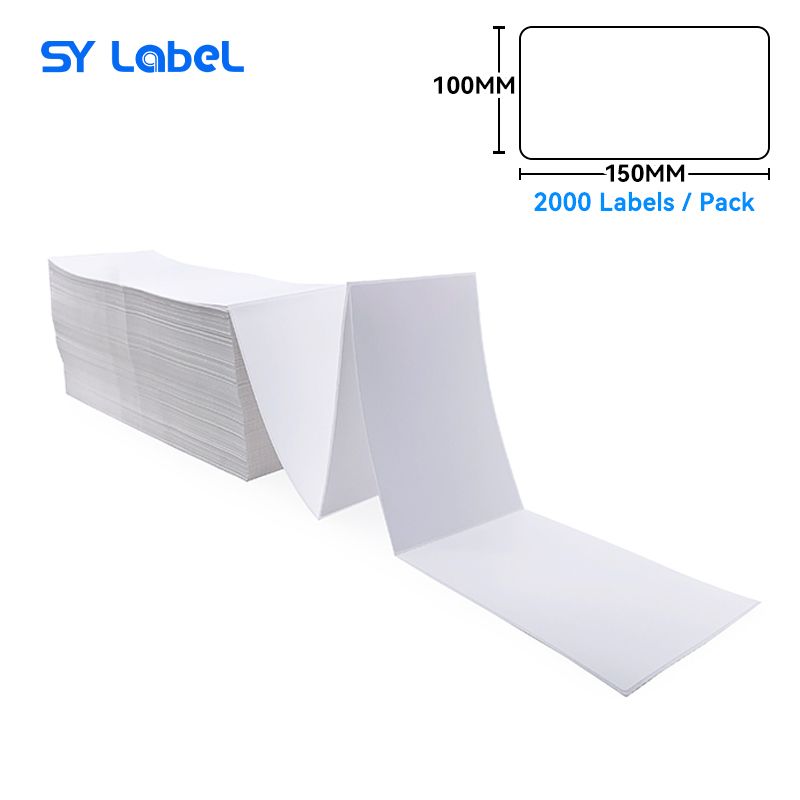 Zebra Compatible Label 100mm x 150mm x 2000pcs Fanfold