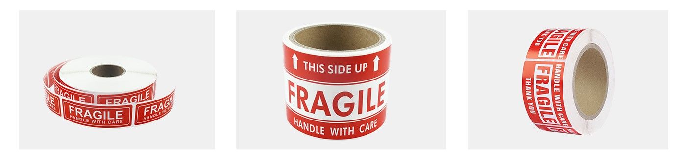 Warning Sticker Fragile Label 2" x 3" Handle with Care Thank You